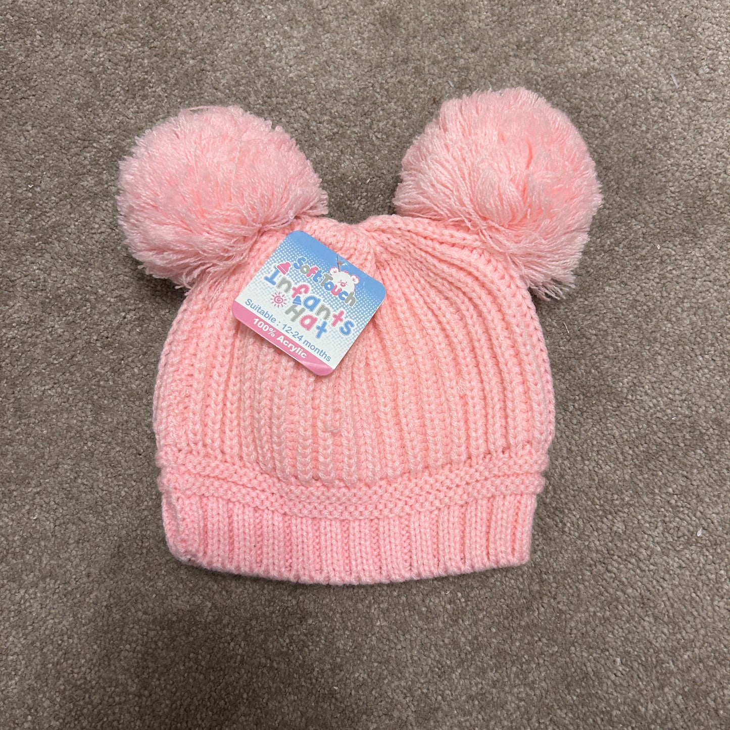 double pom pom baby hats