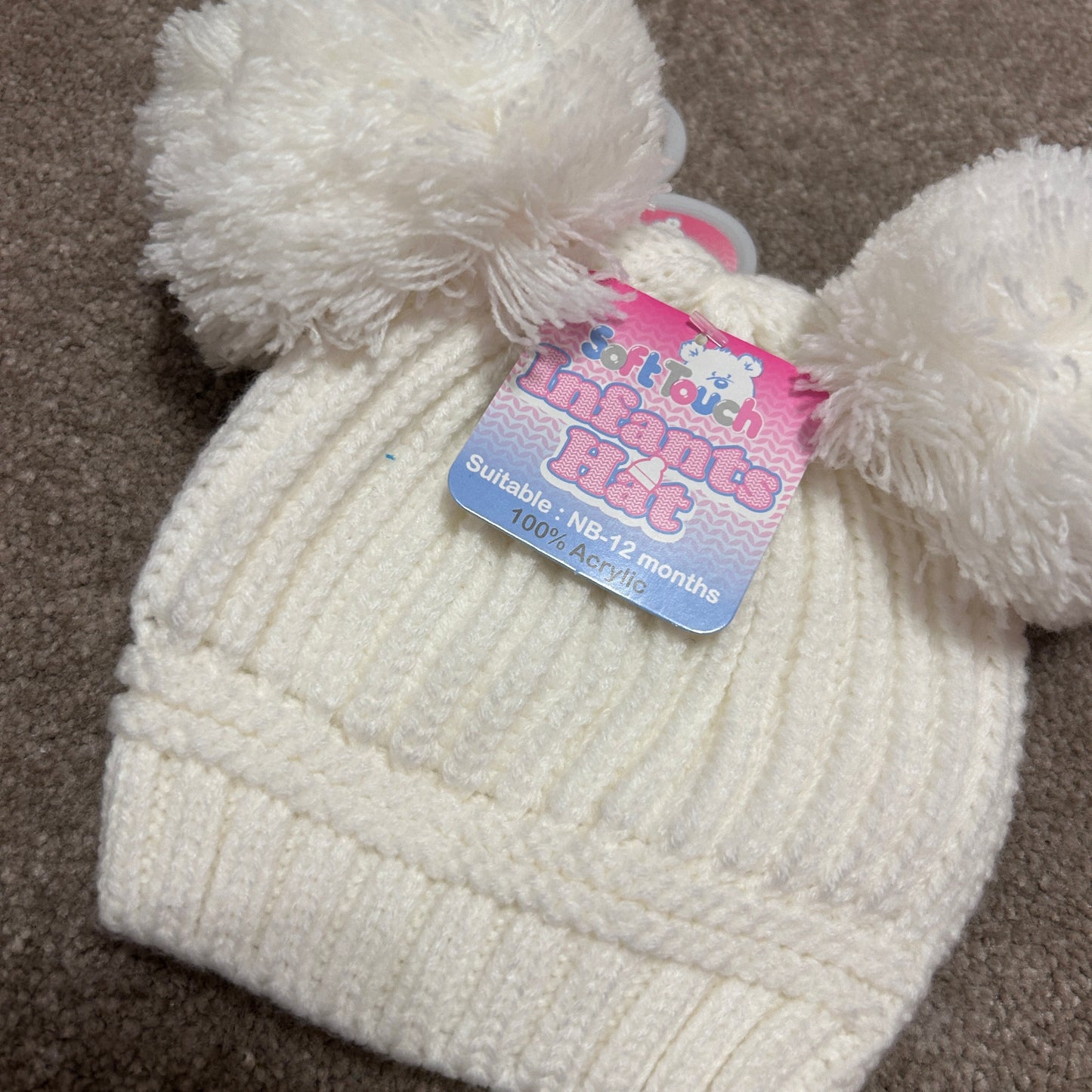 double pom pom baby hats