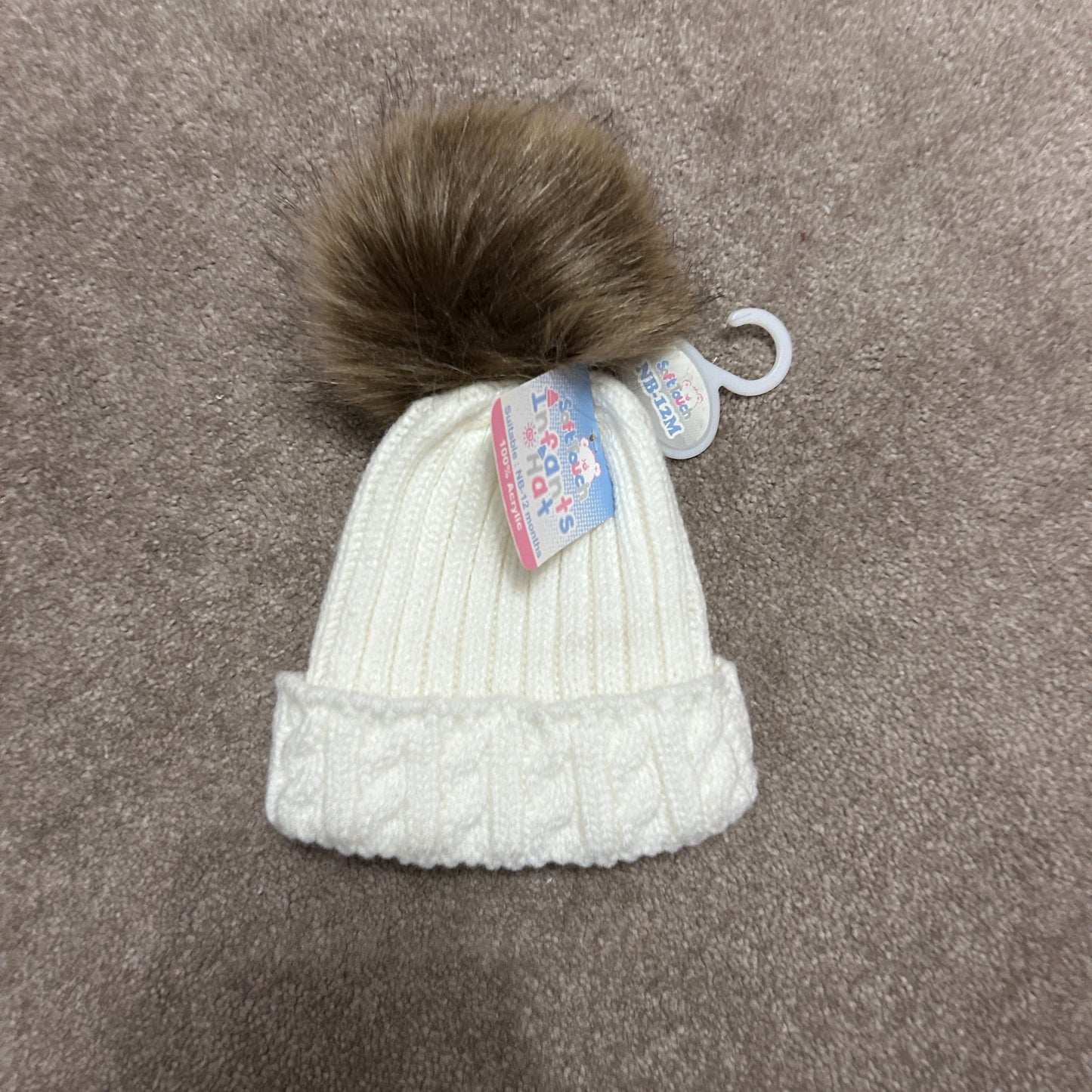 single pom pom baby hats