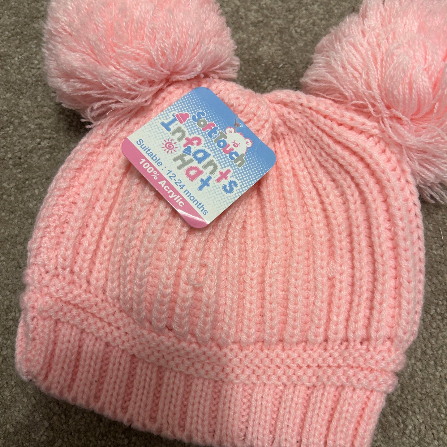 double pom pom baby hats