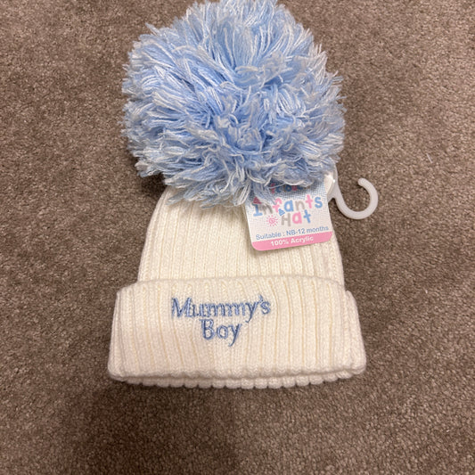single pom pom baby hats