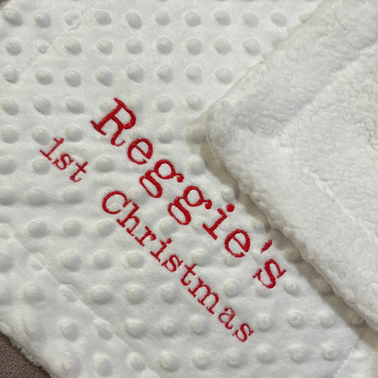 white bobble comforter tag